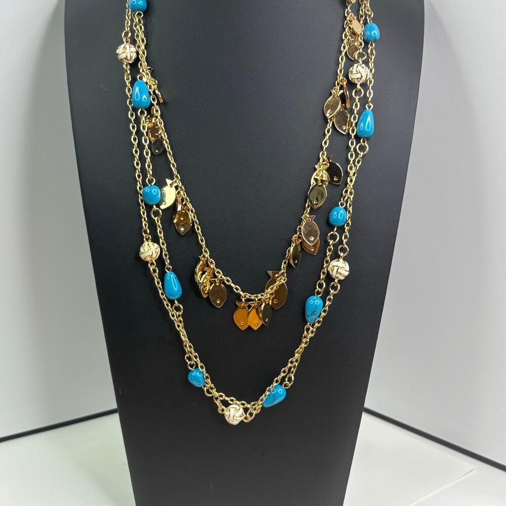 Lilly Pulitzer NWT New With Tags Beaded Multistrand Fresh Catch Necklace 30"